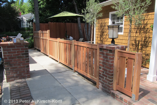 Custom Modern Open Slat Style Redwood Fence - Lake Hollywood, CA